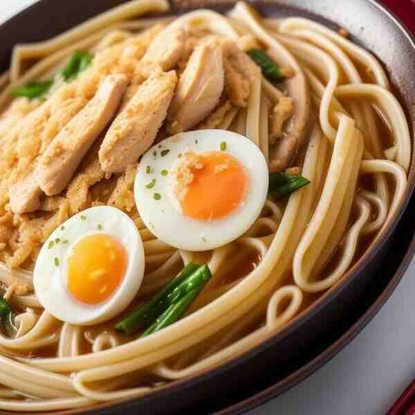 Яичная лапша с курицей в вок